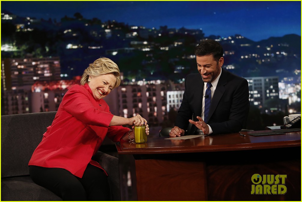 hillary clinton proves shes healthy to jimmy kimmel 083739929