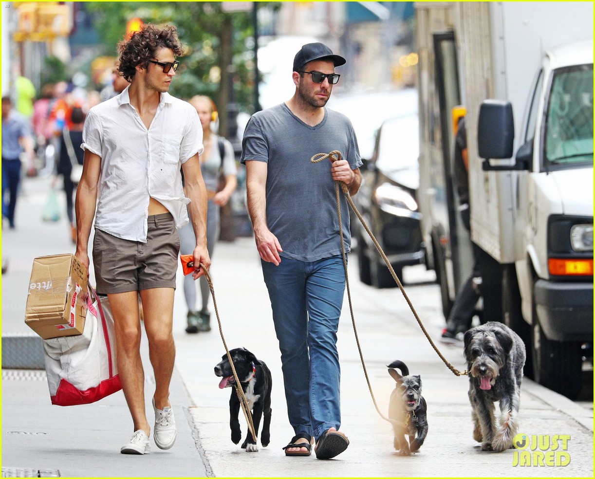 zachary quinto and miles mcmillan take their dogs for a walk in nyc 083725187