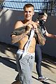 justin bieber ditches hist shirt while on a run00707mytext