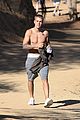 justin bieber ditches hist shirt while on a run00920mytext