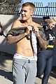 justin bieber ditches hist shirt while on a run202mytext