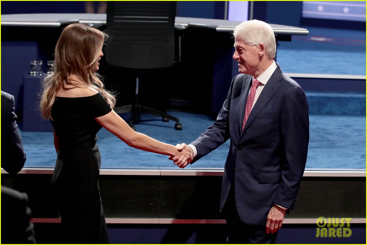Bill Clinton & Melania Trump Shake Hands at First Presidential Debate ...