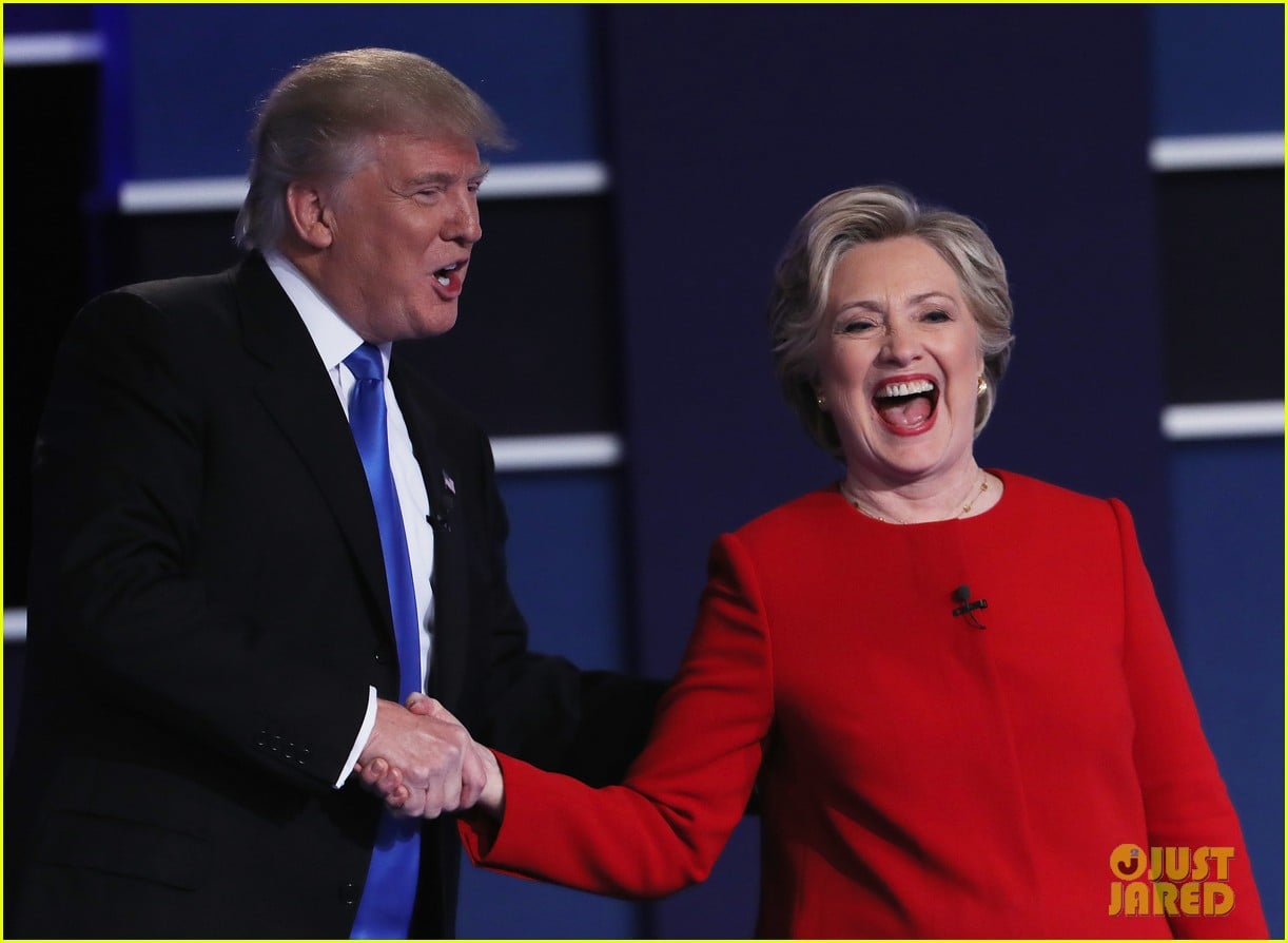 Bill Clinton & Melania Trump Shake Hands at First Presidential Debate ...