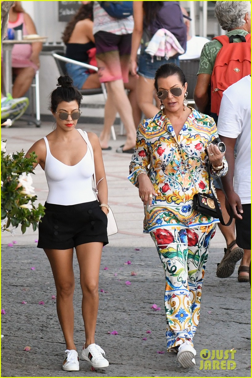 Kourtney Kardashian Vacations with Kris Jenner & Corey Gamble in Capri