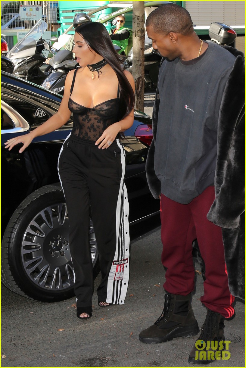 kim kardashian tries on a grill during paris fashion week trip 203773624