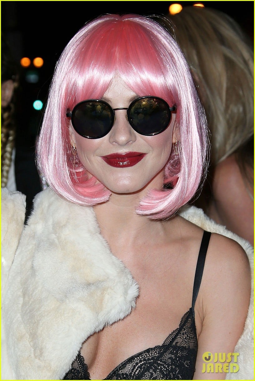 julianne hough wears a pink wig for halloween costume 16