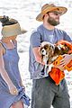 seth rogen and wife lauren miller take their dog for a dip in the ocean 24