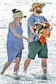 seth rogen and wife lauren miller take their dog for a dip in the ocean 25