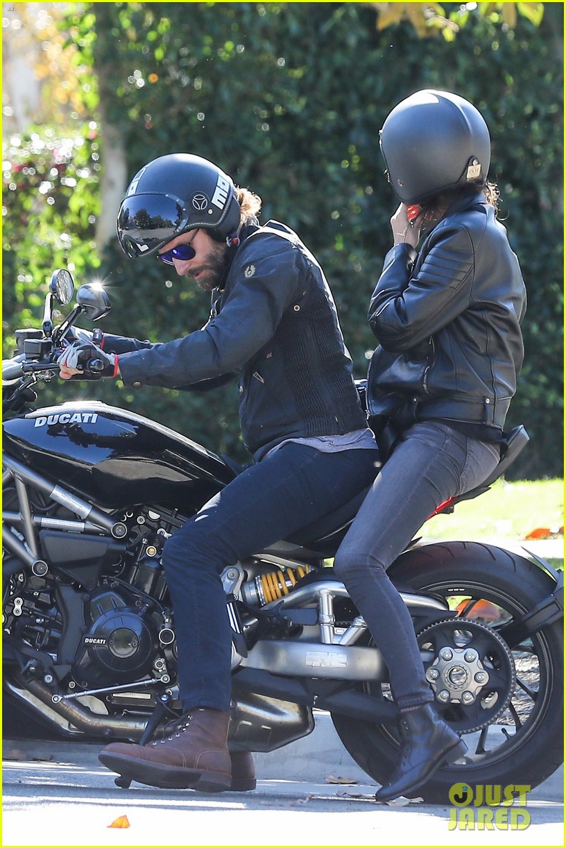 bradley cooper goes for a motorcycle ride with irina shayk 073806374