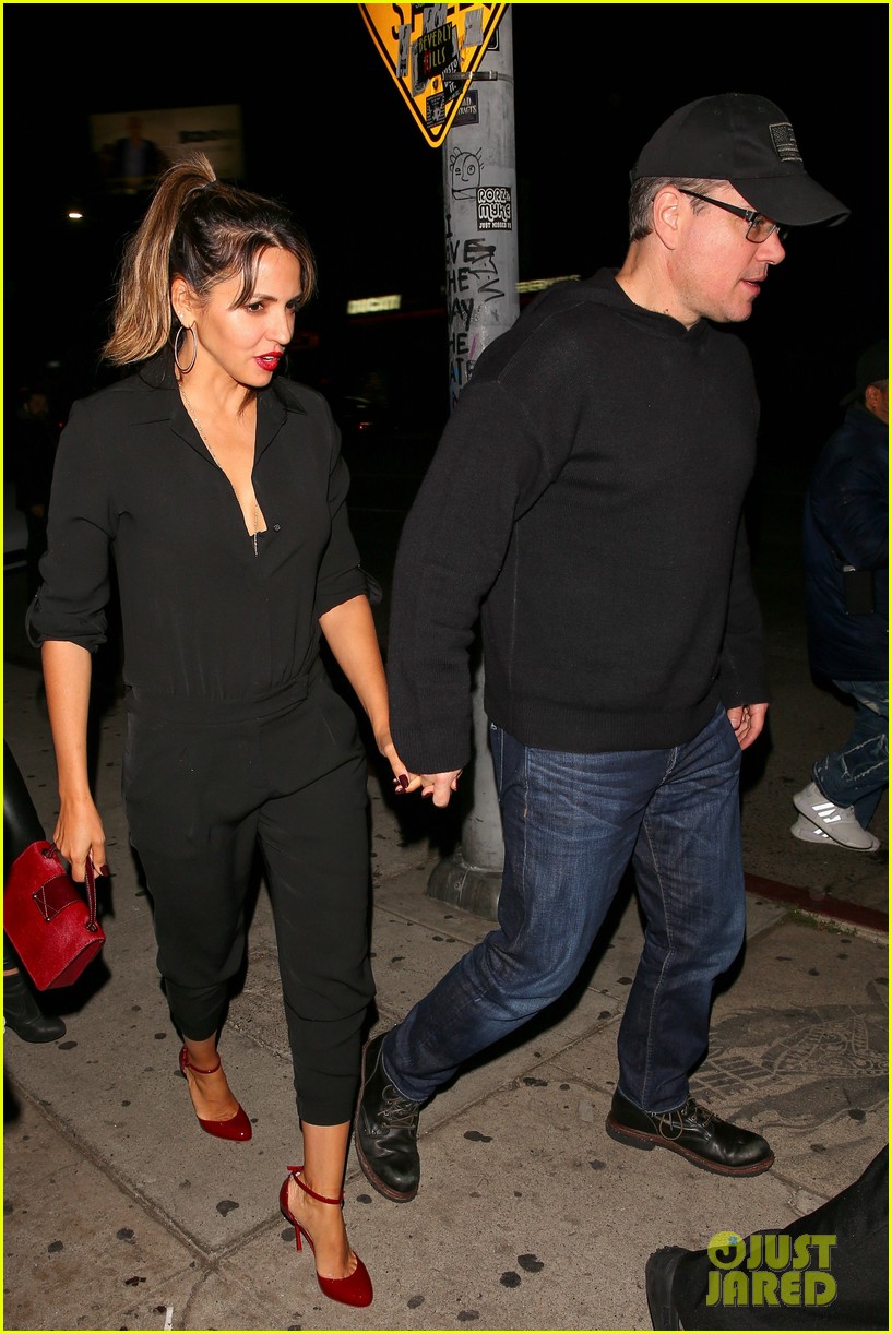 matt damon and wife luciana hold hands during date night in weho 043820661