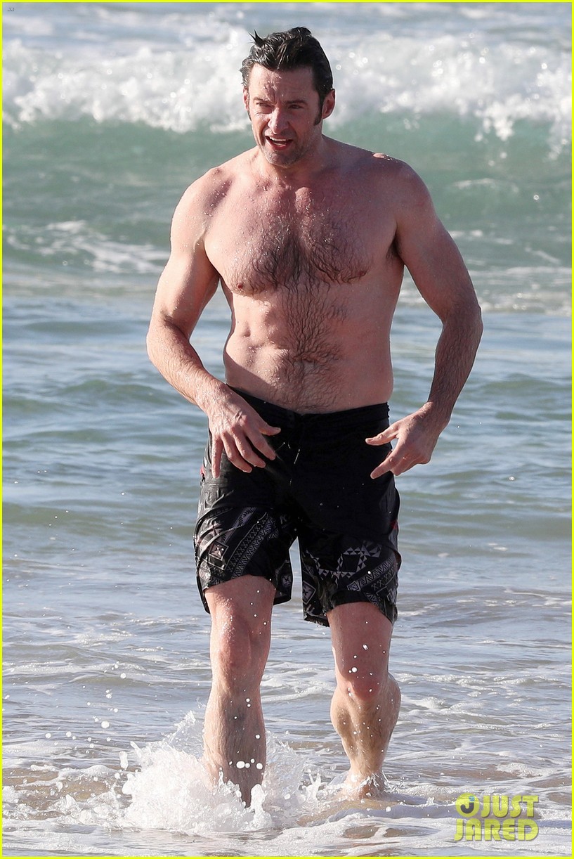hugh jackman shows off his hot bod at the beach 103830618