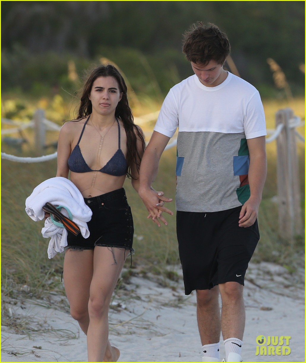 ansel elgort goes shirtless for a workout at the beach 10