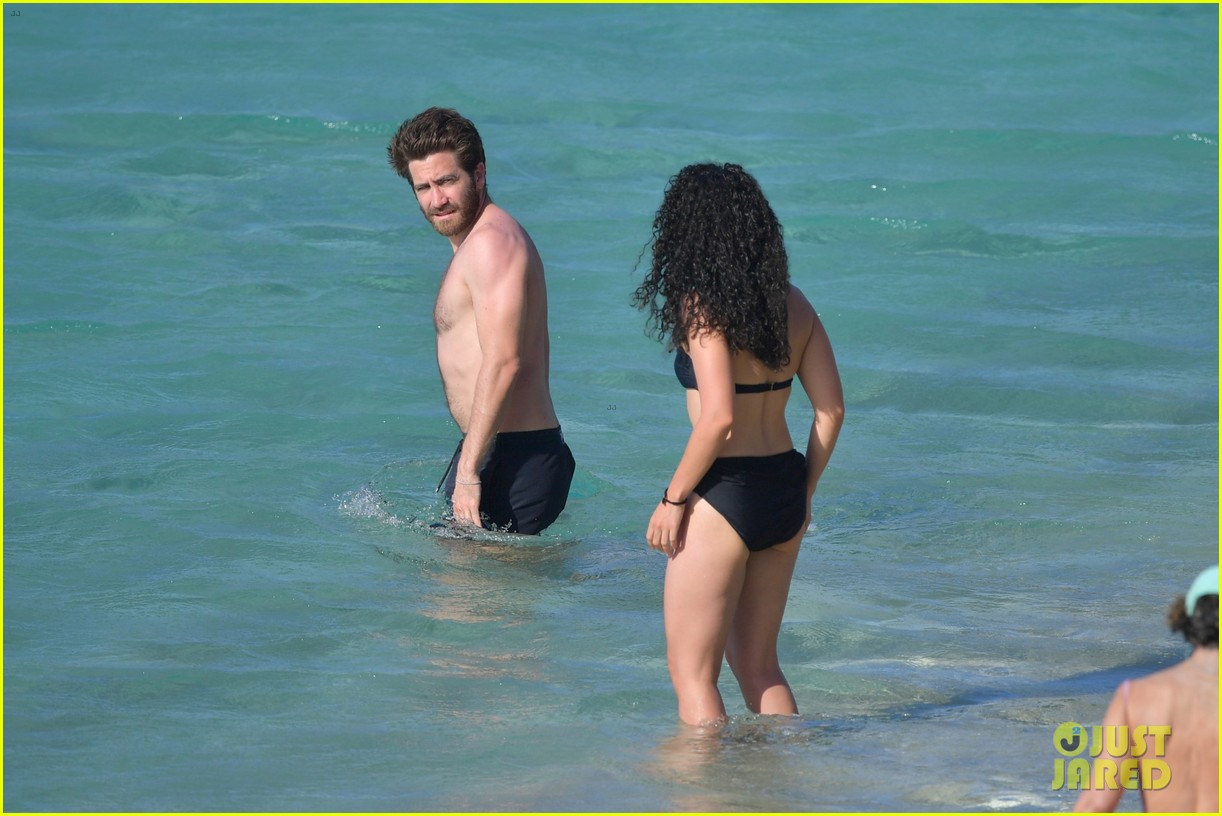 jake gyllenhaal goes shirtless on the beach 133835353