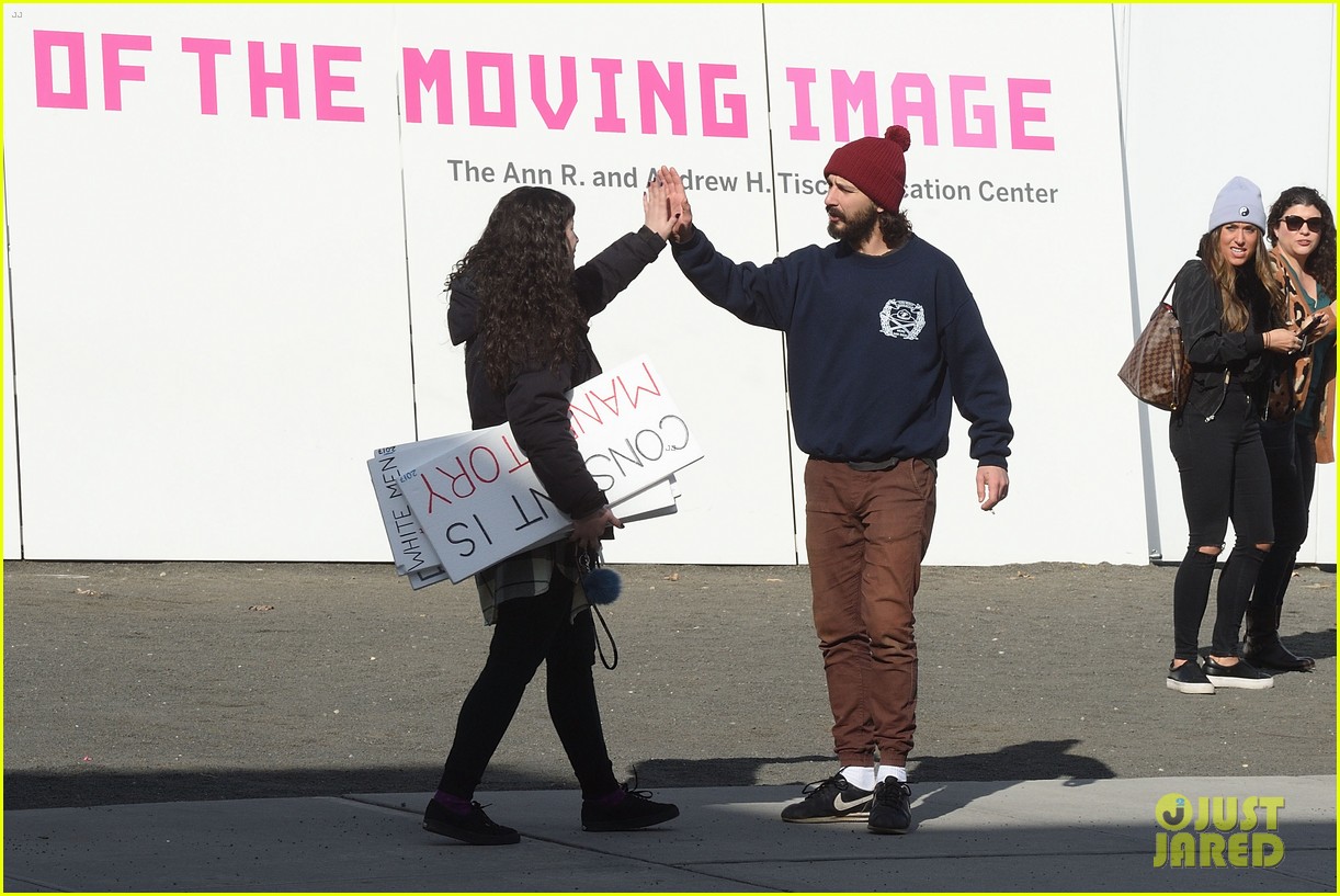 shia labeouf rallies the crowd at he will not divide us art show2 02