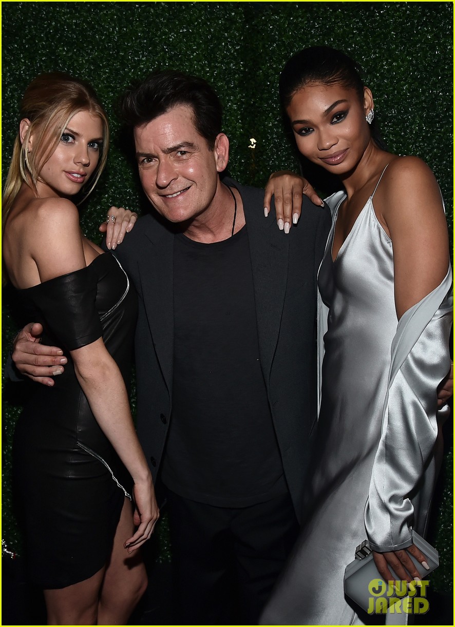 charlotte mckinney chanel iman celebrate mad families with charlie sheen 013840522