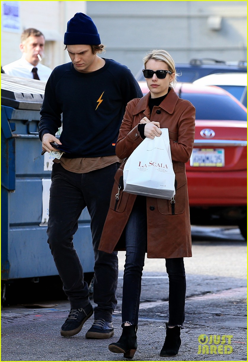 emma roberts evan peters step out for lunch date 013847432
