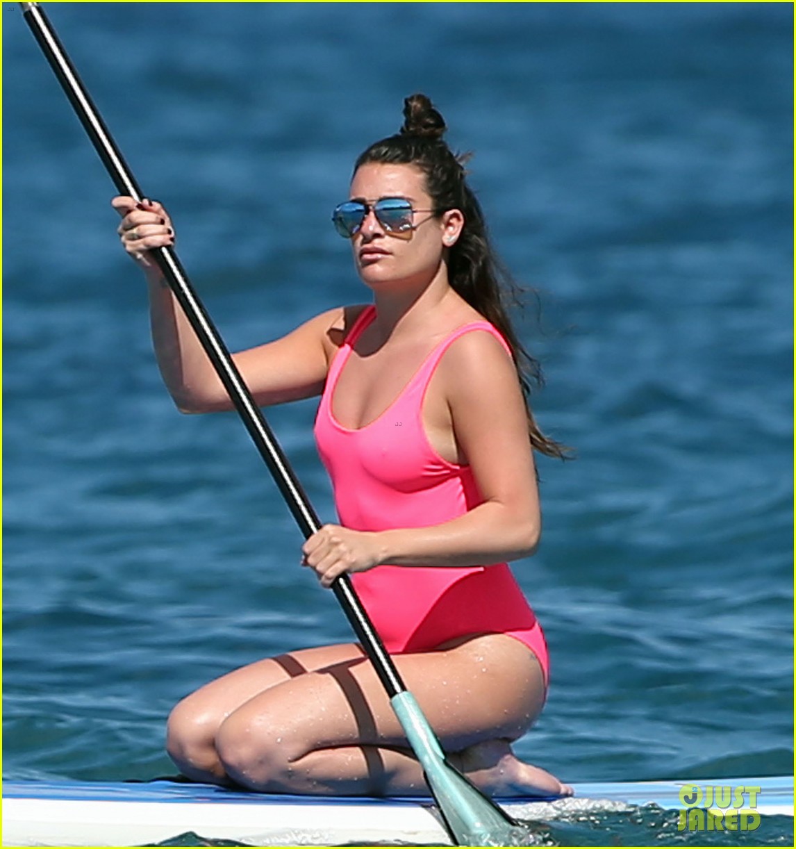 lea michele successfully does yoga on water 20