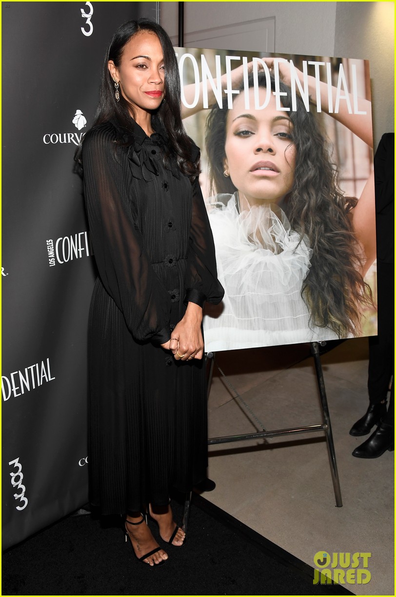 Zoe Saldana Snaps Selfie With 'Los Angeles Confidential' Cover at Her