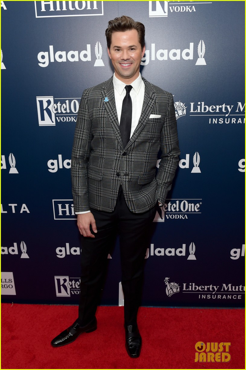 andrew rannells debra messing more arrive in style for glaad awards043895813
