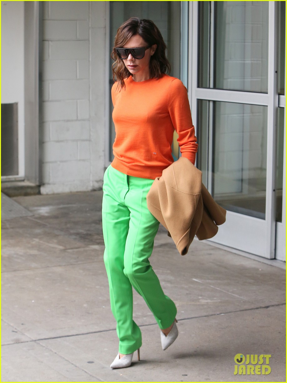 Victoria Beckham Slays in Bright Orange & Lime Green (Yes, You Read ...