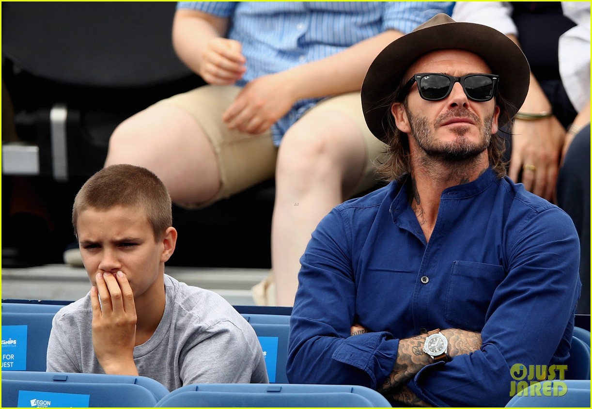 david beckham watches a tennis match with son romeo 103918129