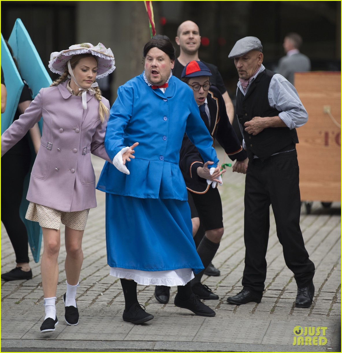 james corden films mary poppins skit with ben kingsley 01