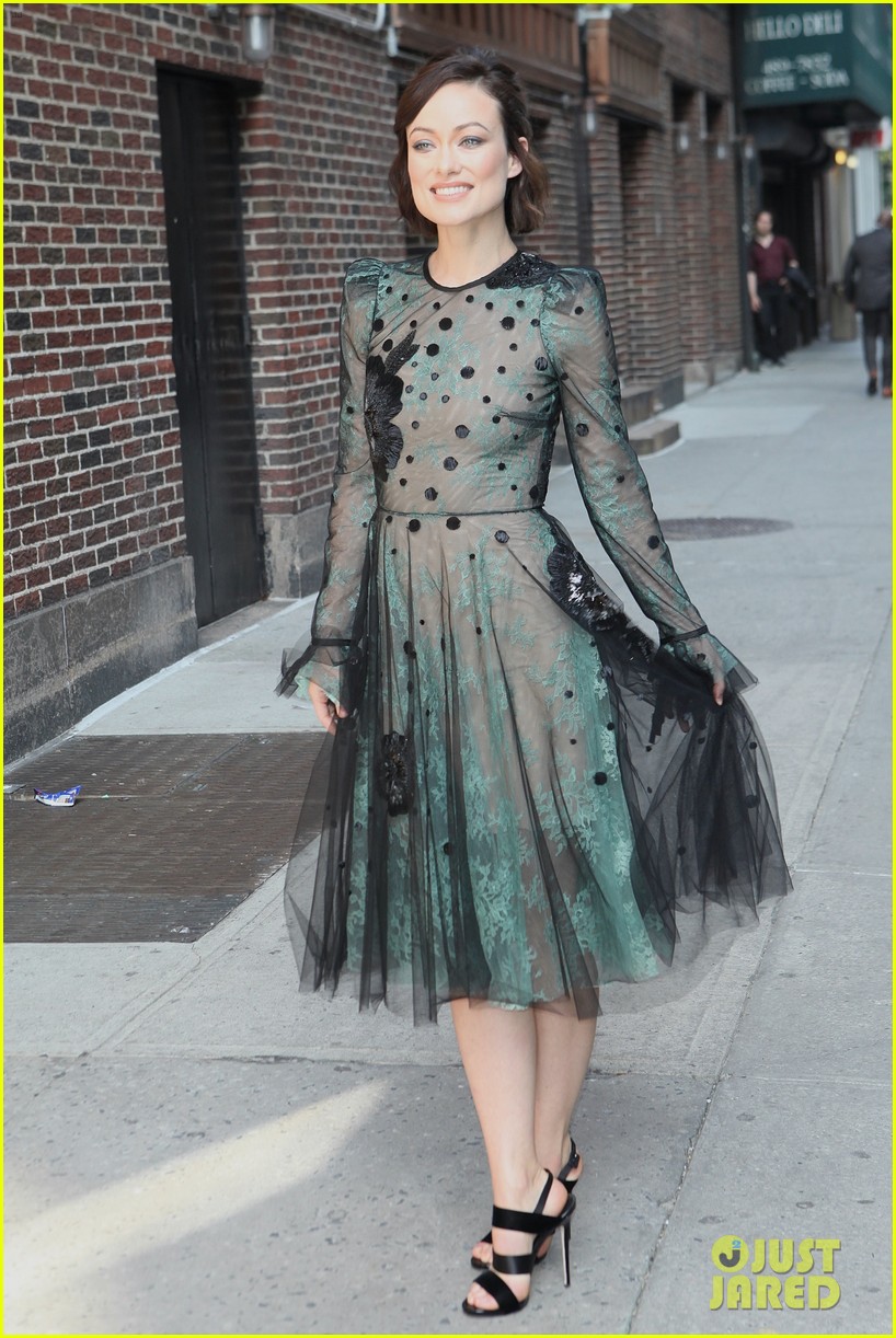 olivia wilde dazzles in see through dress for colbert 08