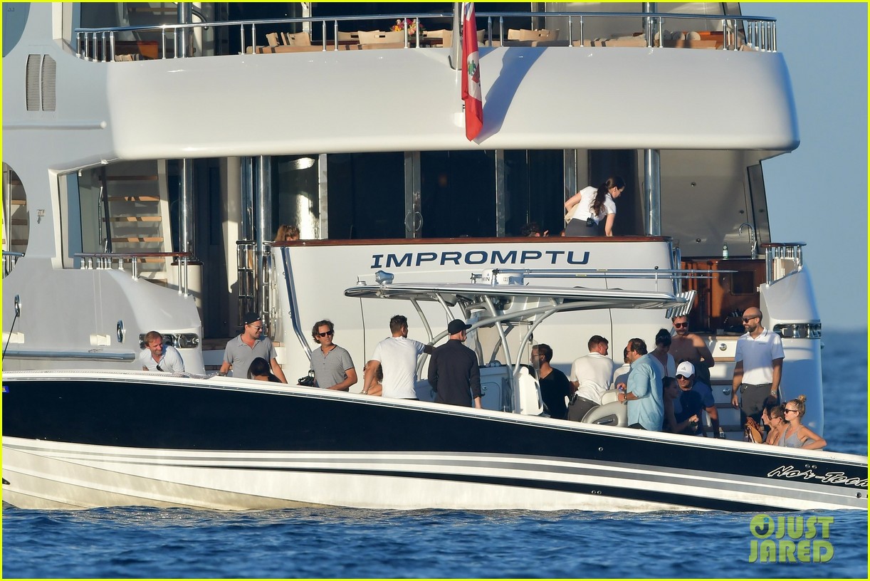 leonardo dicaprio tobey maguire relax on a yacht in st tropez 493934511