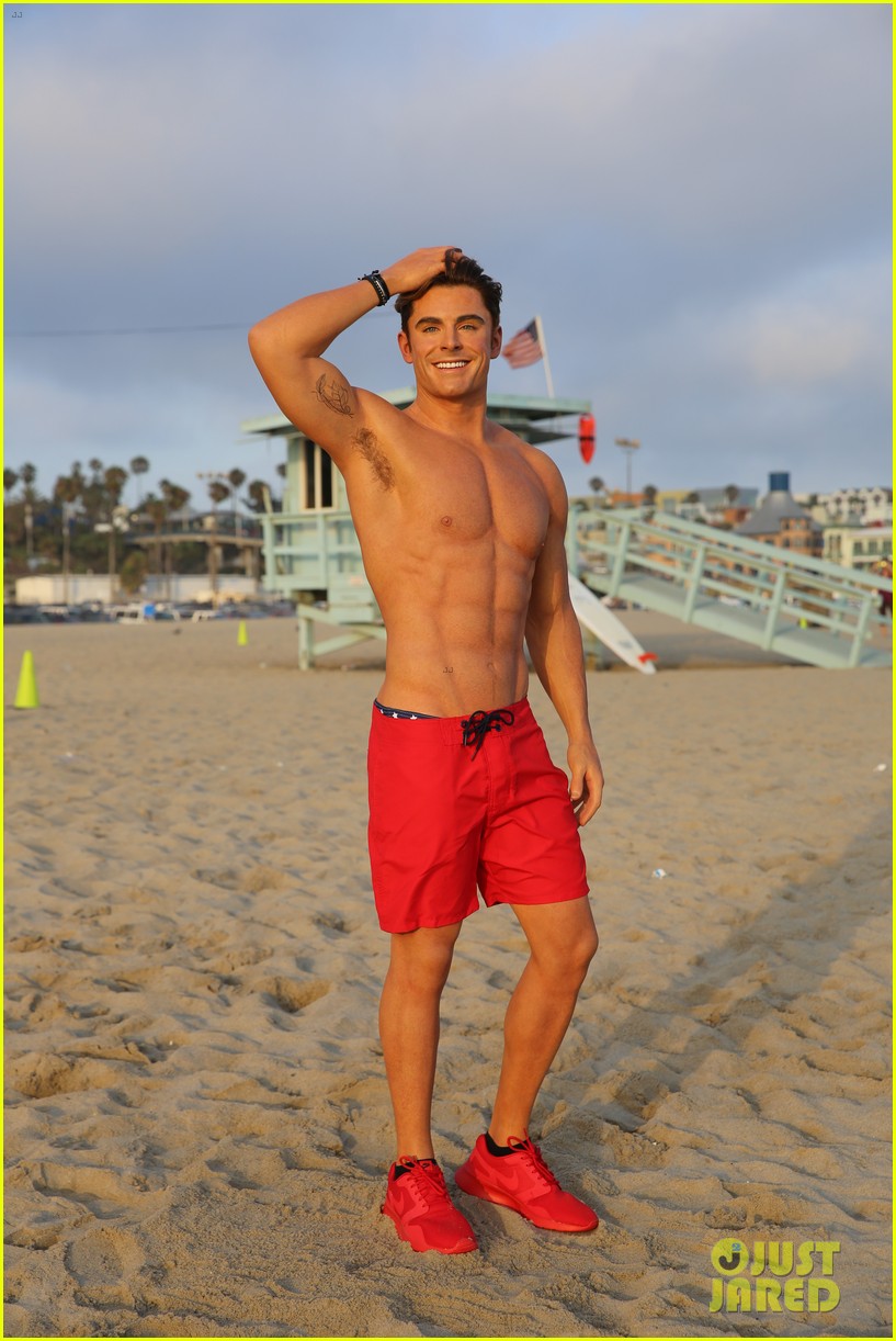 zac efron has a shirtless wax figure it visited the beach 02