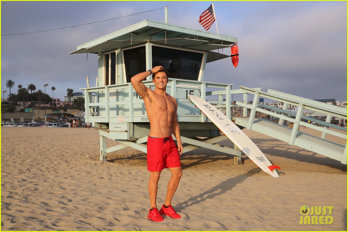 zac efron has a shirtless wax figure it visited the beach 16