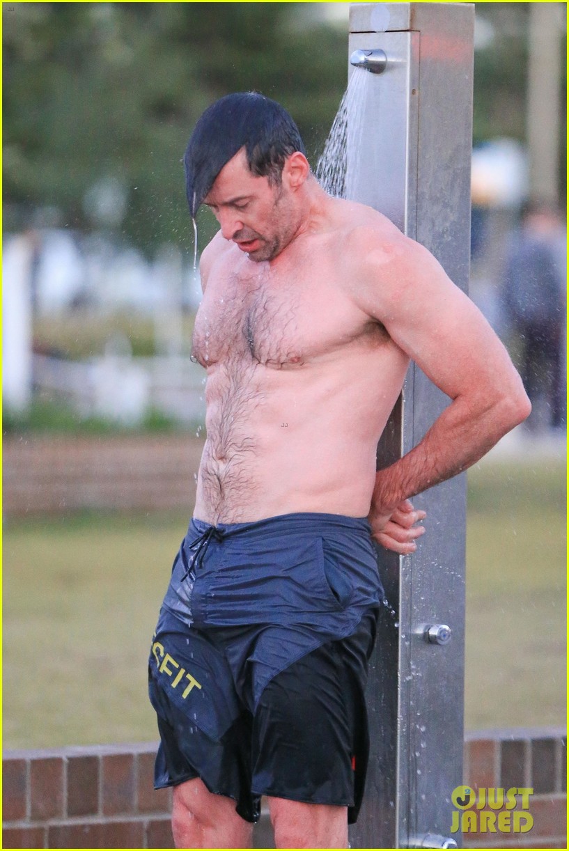 hugh jackman bares his hot body during an outdoor shower 06
