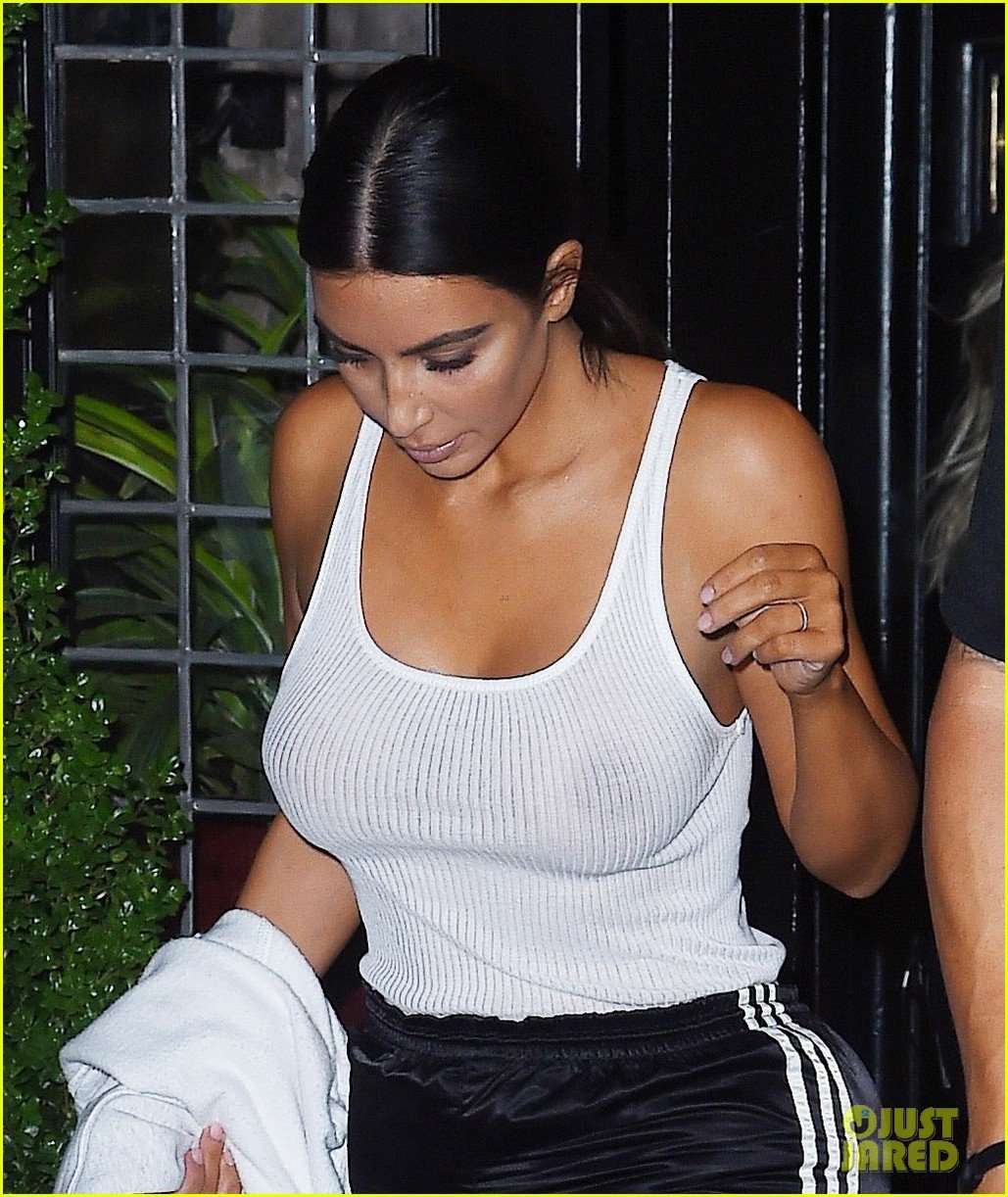 Kim Kardashian Goes Braless In See Through Top In New York Photo