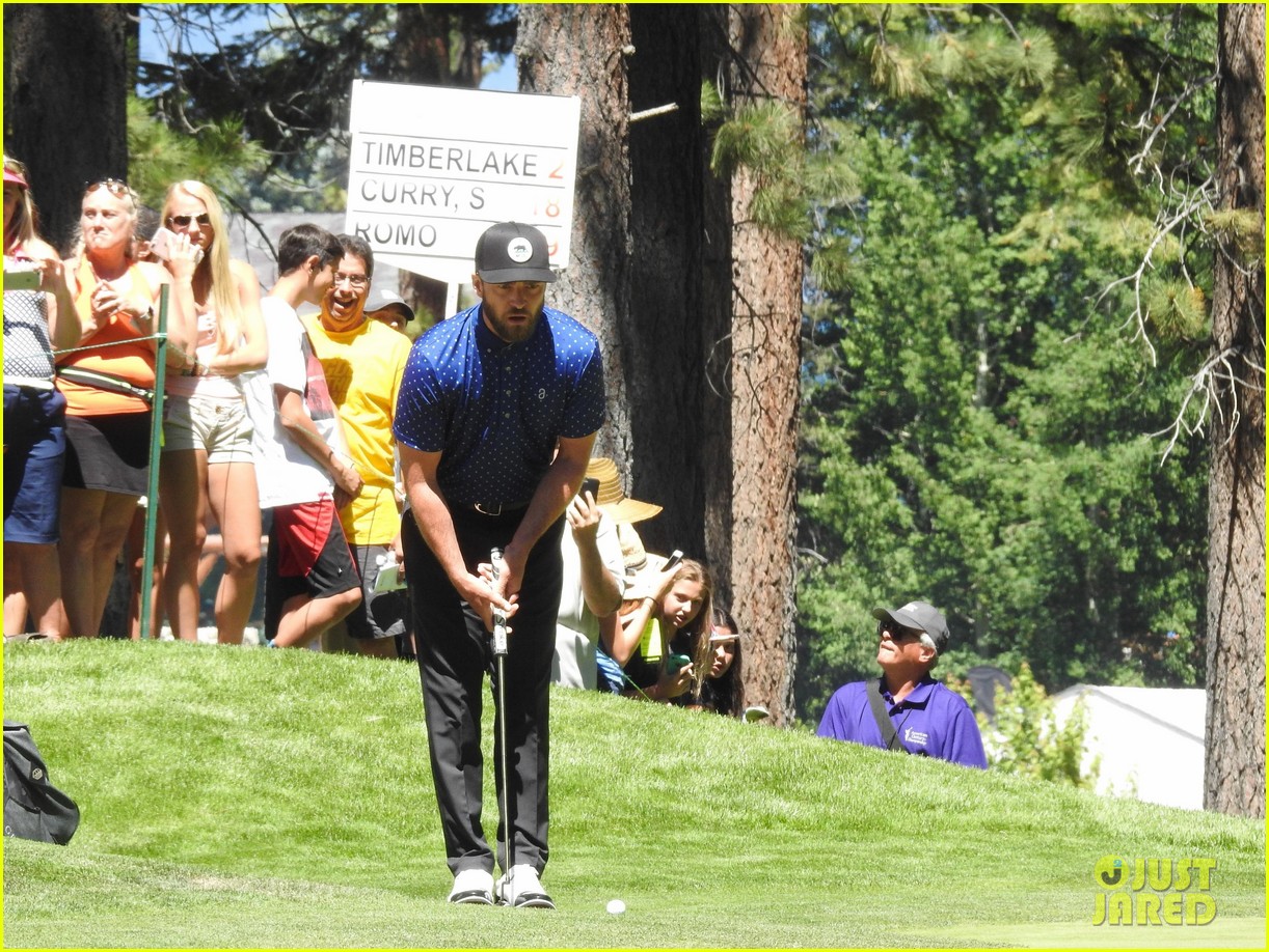 justin timberlake stephen curry and tony romo snap a selfie at golf tournament 043928774