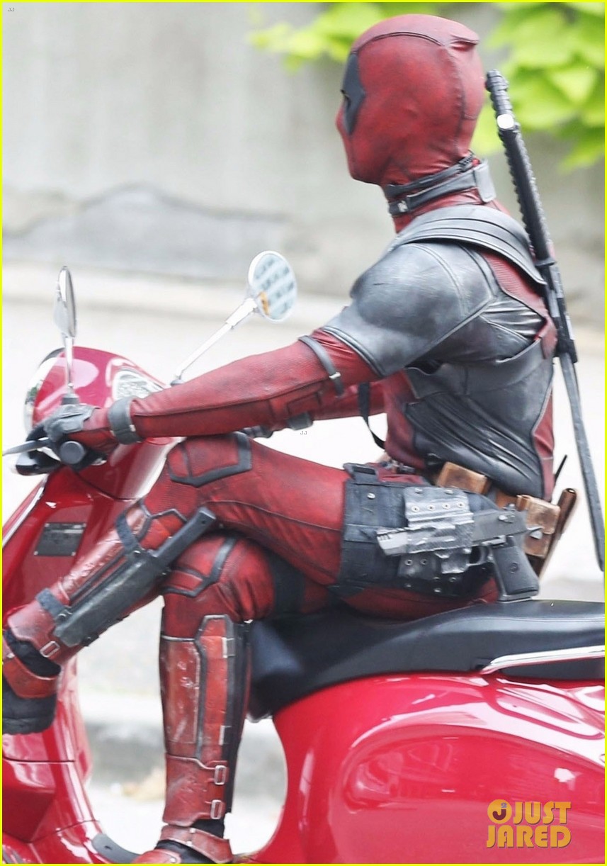 deadpool rides his scooter in new set photos 023939641