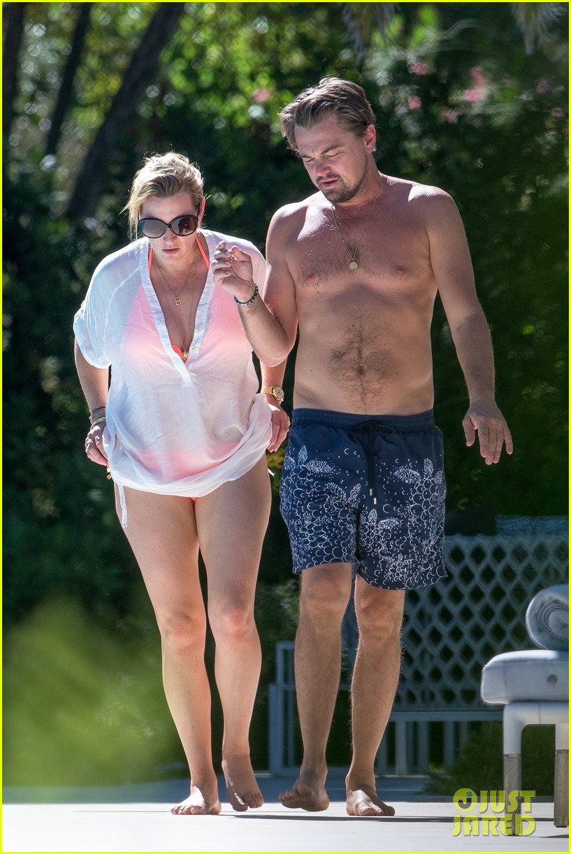 leo dicaprio goes shirtless on vacation with kate winslet 053942791