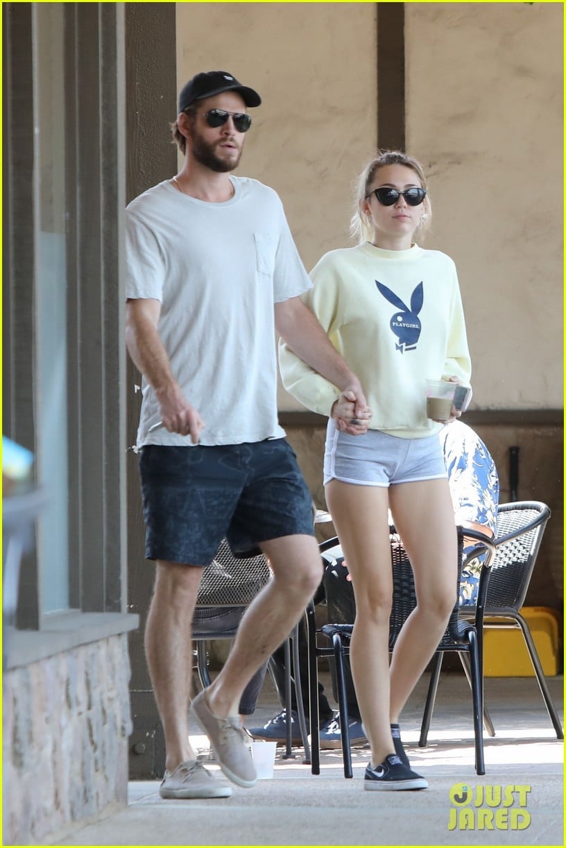 miley cyrus liam hemsworth hold hands for saturday morning date 013949602