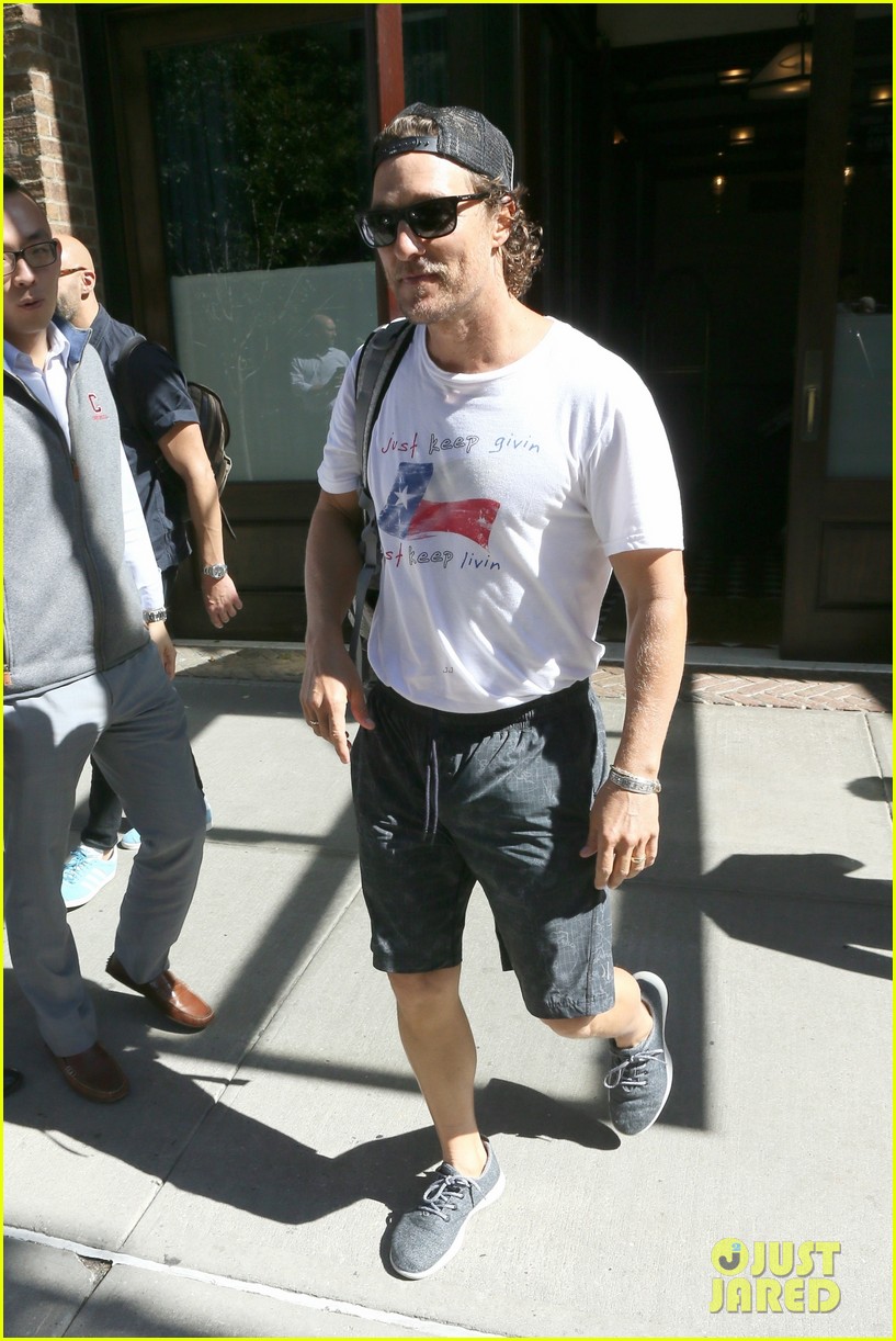 Matthew McConaughey Rocks His 'Just Keep Givin'' Hurricane Relief T
