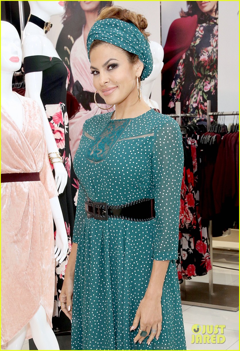 Eva Mendes Makes Rare Public Appearance to Promote Fashion Line! Photo