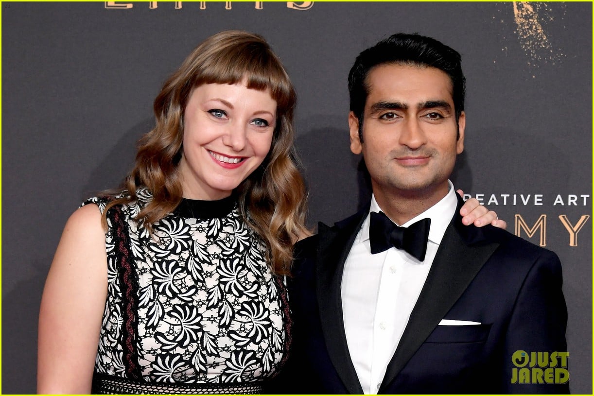 Kumail Nanjiani & Wife Emily V. Gordon Couple Up for Emmys 2017 Photo