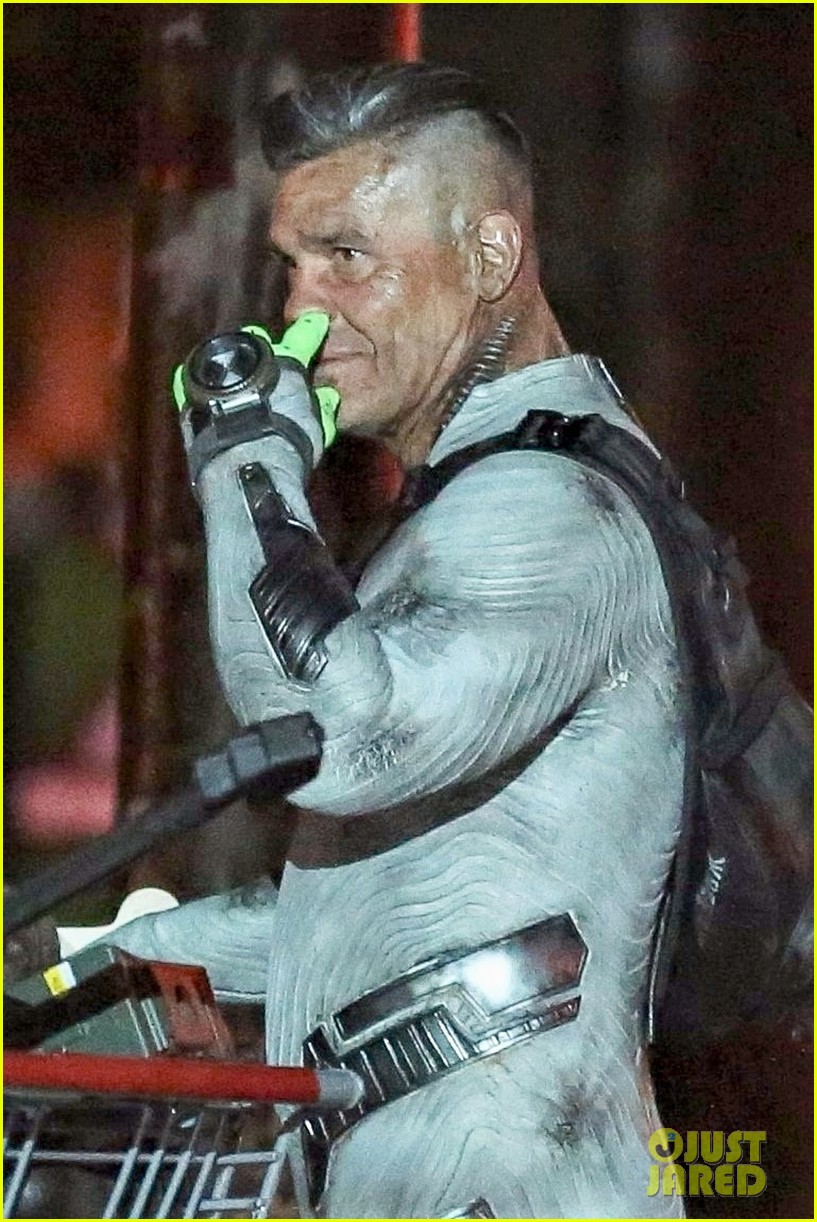 josh brolin in costume as cable for deadpool2 373968058