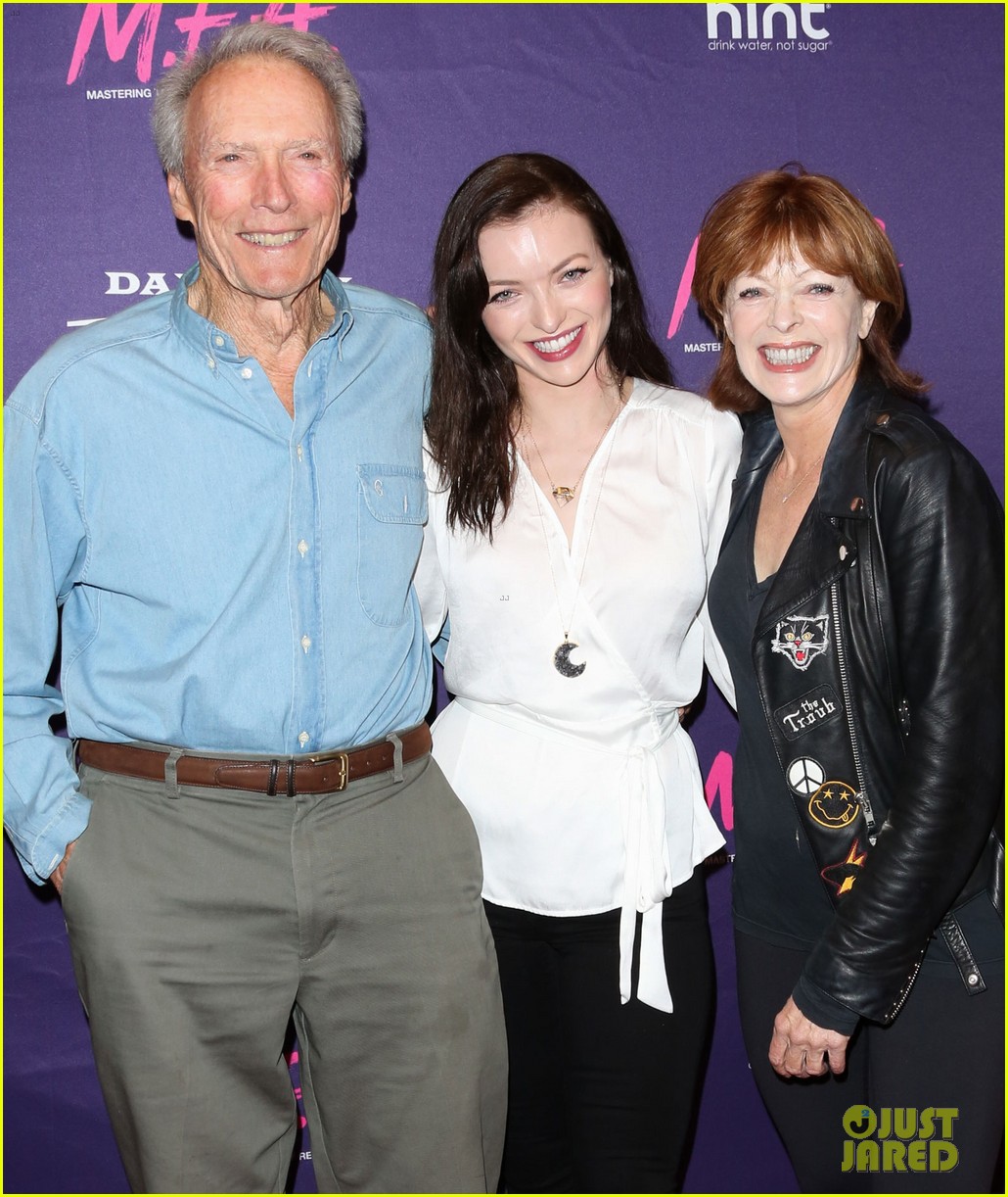 francesca eastwood gets support from father clint at m f a premiere 063967364