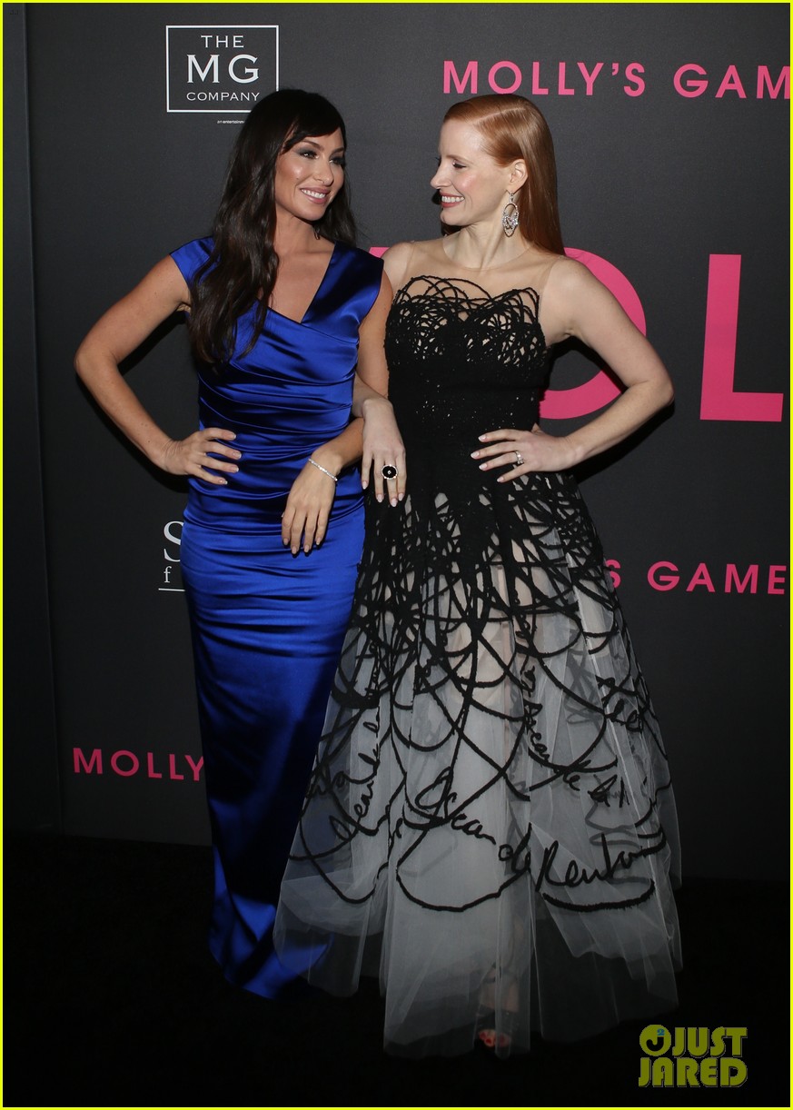 jessica chastain gets support from real life molly bloom at mollys game new york 074001298