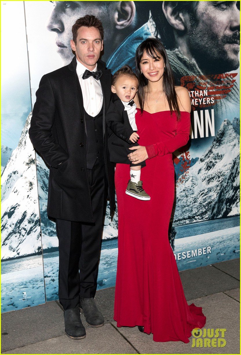 Jonathan Rhys Meyers & Wife Mara Walk Red Carpet with Their Son Wolf