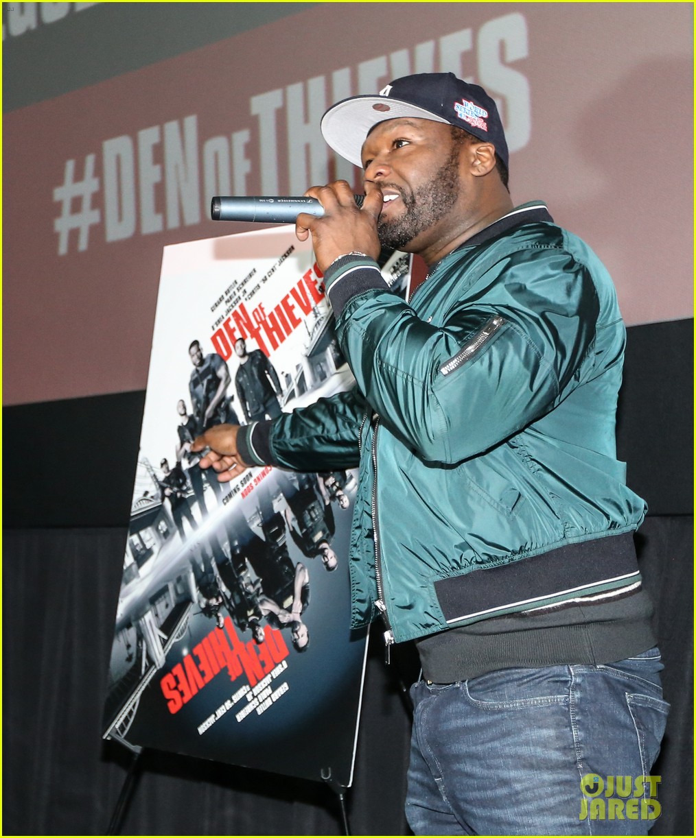 gerard butler 50 cent team up in miami for den of thieves special screening 084012440