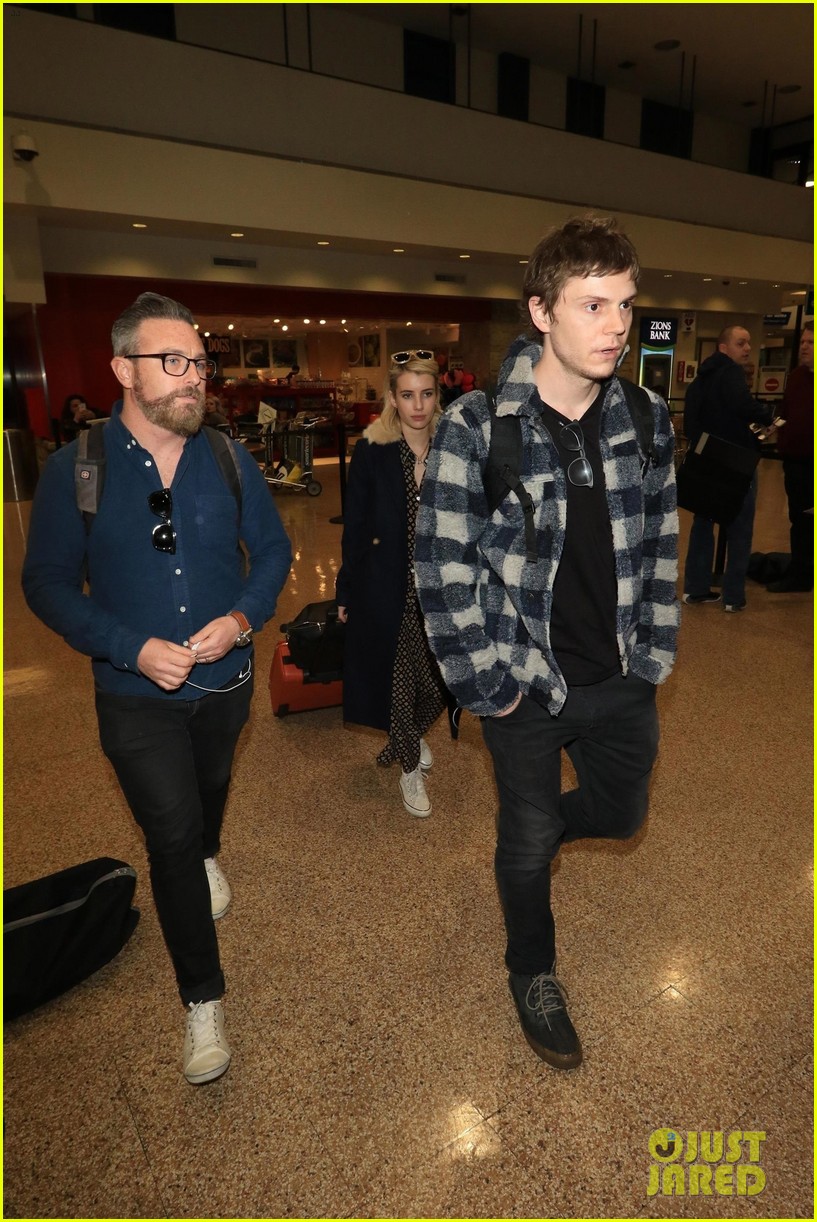 emma roberts and evan peters touch down in salt lake city ahead of sundance 354016788