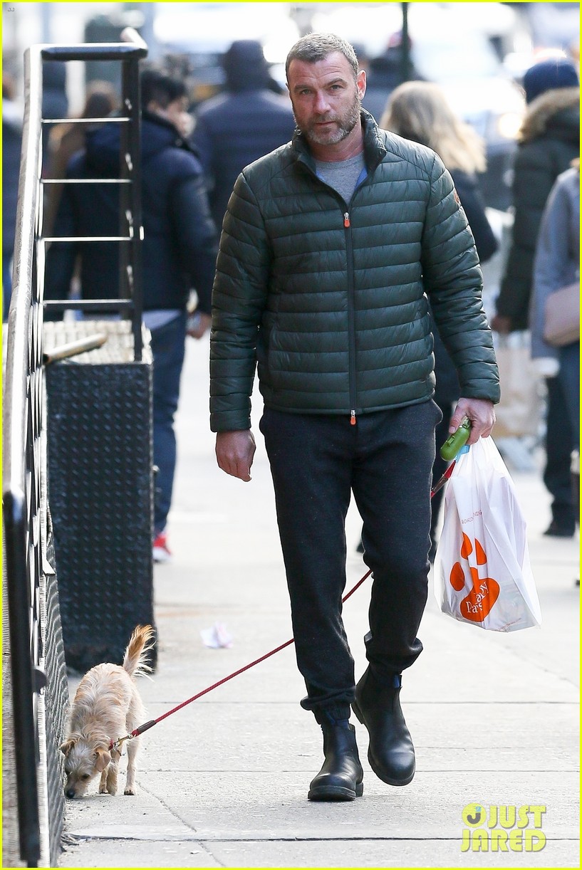 liev schreiber takes his cute pup for a walk in nyc 01