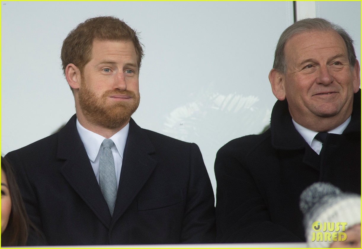 prince harry check sout the enland vs wales rugby match 11