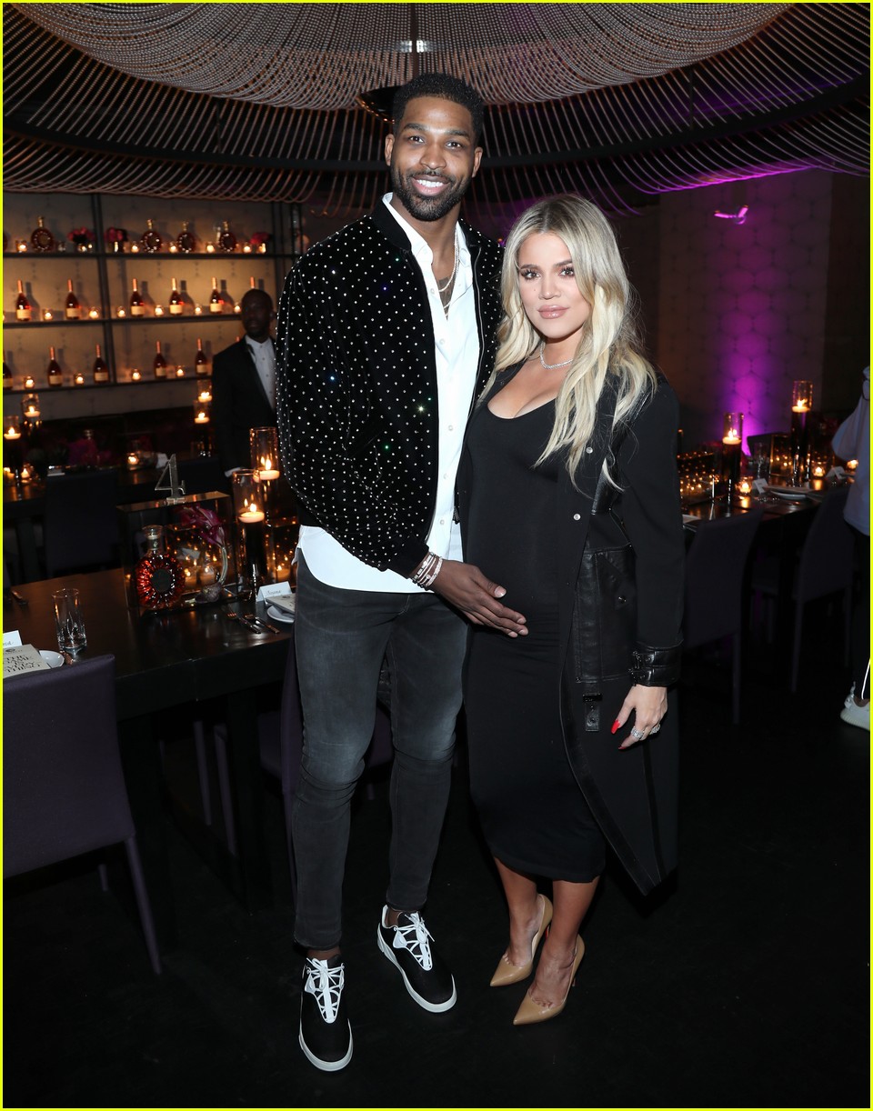 Pregnant Khloe Kardashian & Tristan Thompson Attend AllStar Weekend