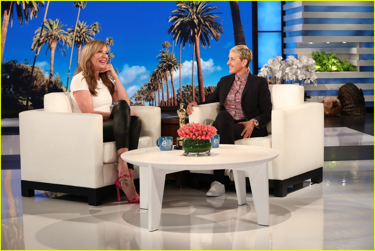 Allison Janney Celebrates Her Oscar Win With Shirtless Hunks on 'Ellen(02)