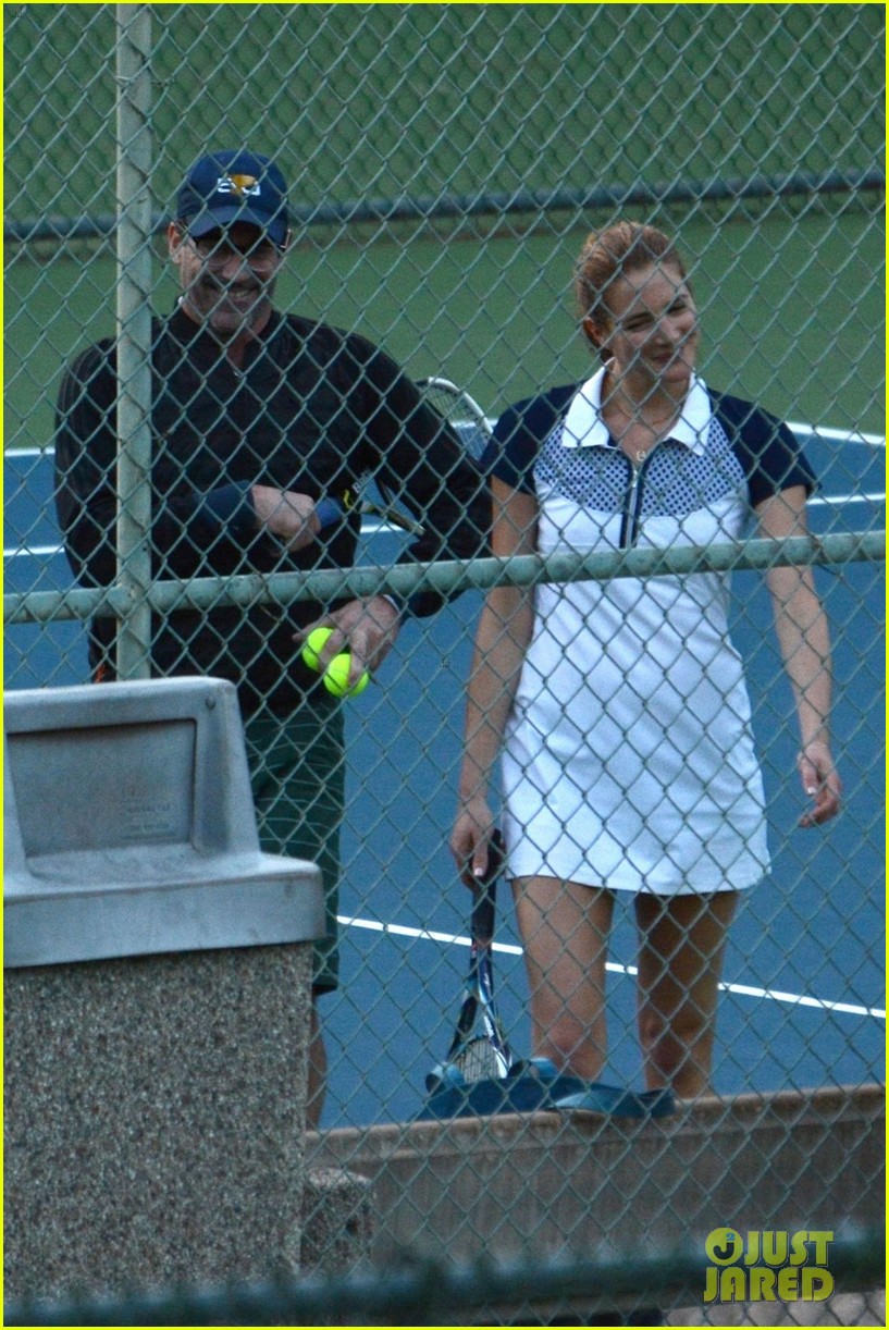 jon hamm plays tennis with a mystery female friend 264056882